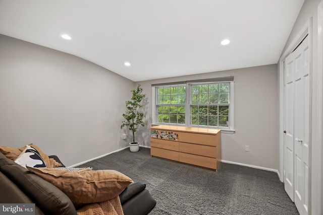 21 Robin Rd, Moorestown, NJ 08057 - living room with dark colored carpet, baseboards, and recessed lighting