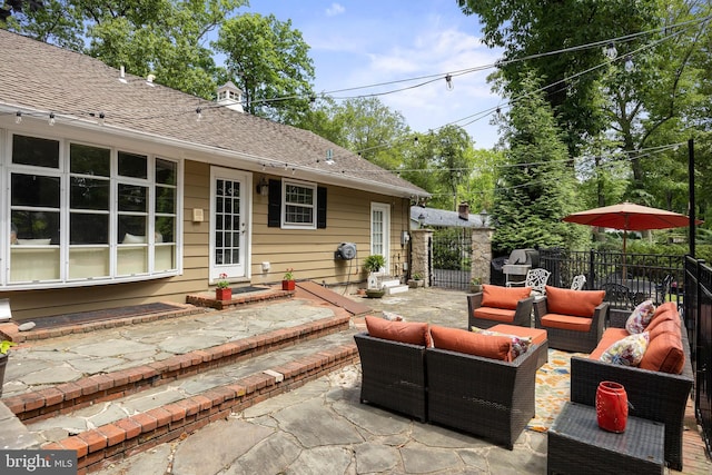 21 Robin Rd, Moorestown, NJ 08057 - view of patio / terrace featuring outdoor lounge area, a gate, and area for grilling