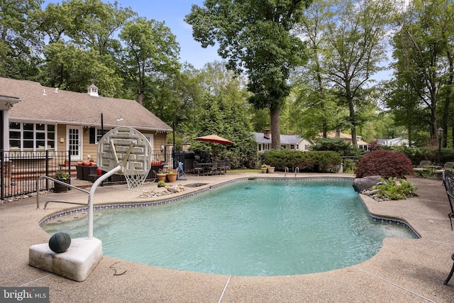 21 Robin Rd, Moorestown, NJ 08057 - view of swimming pool featuring a patio and view of scattered trees