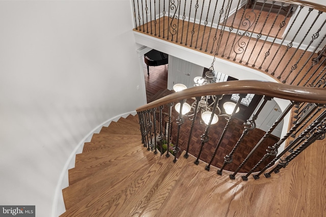 21 Robin Rd, Moorestown, NJ 08057 - stairs with a chandelier