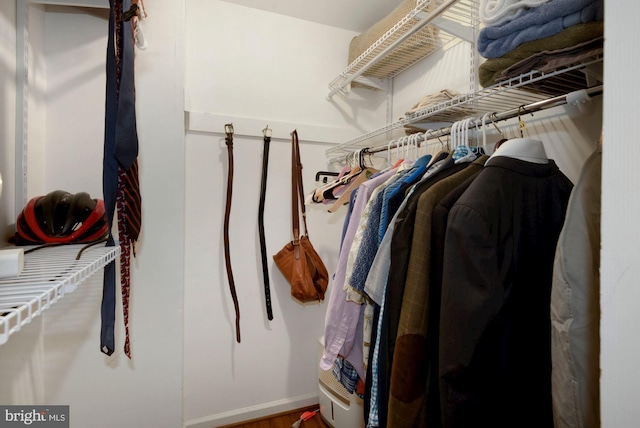 view of walk in closet