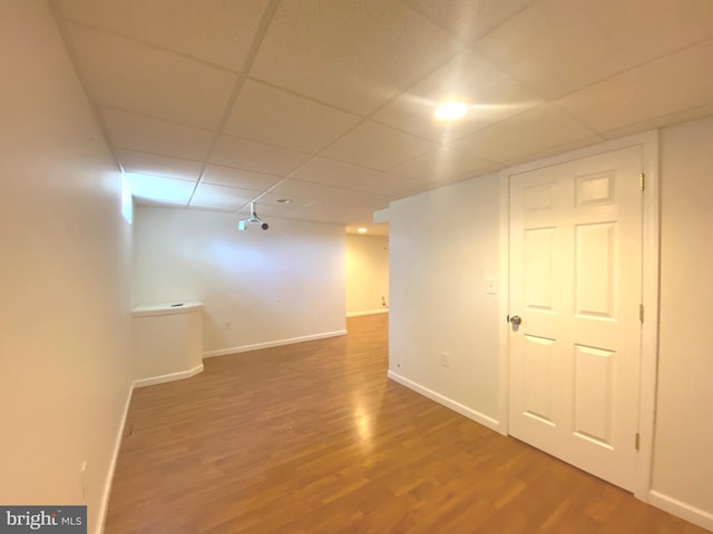 97 Kirkwood Dr, Newtown, PA 18940 - finished below grade area with wood finished floors, a drop ceiling, and baseboards