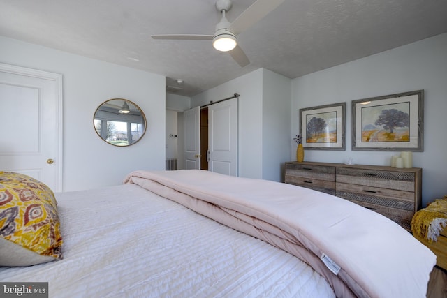 901 Riverside Ave, Grottoes, VA 24441 - bedroom with a ceiling fan and a barn door