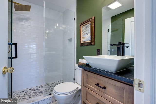 901 Riverside Ave, Grottoes, VA 24441 - bathroom featuring toilet, a shower stall, and vanity