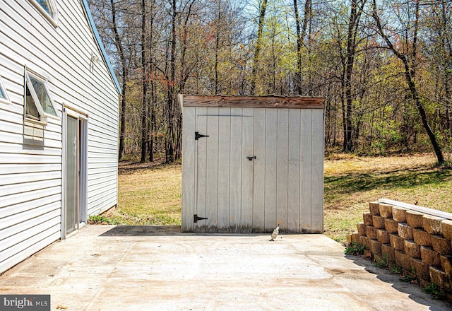 view of shed