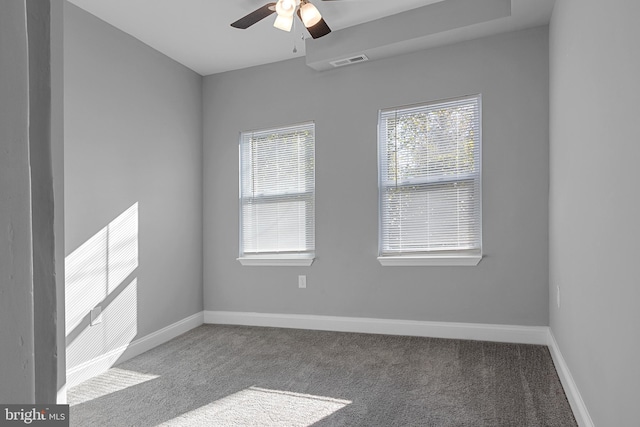 3417 Edmondson Ave, Baltimore, MD 21229 - carpeted empty room with ceiling fan, baseboards, and visible vents