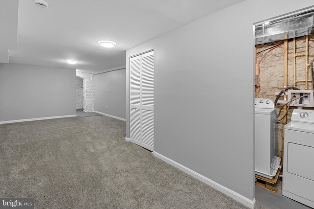 3417 Edmondson Ave, Baltimore, MD 21229 - finished basement with washing machine and clothes dryer, carpet flooring, and baseboards