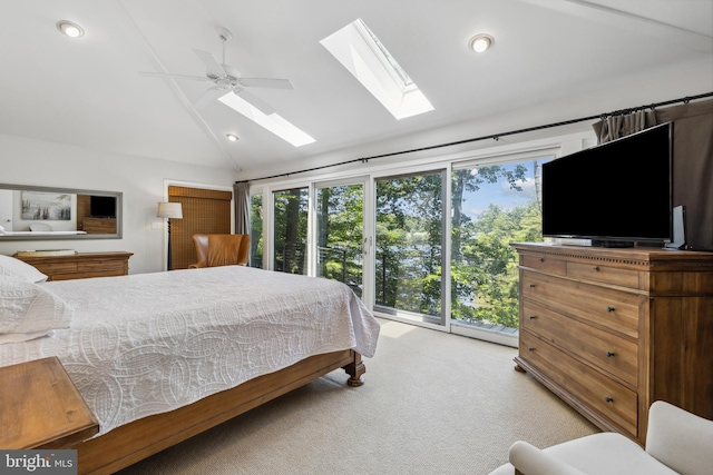 3 Steffen Point Hts, Annapolis, MD 21401 - bedroom with vaulted ceiling, a skylight, access to exterior, light carpet, and recessed lighting