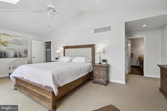 3 Steffen Point Hts, Annapolis, MD 21401 - carpeted bedroom with lofted ceiling and ceiling fan