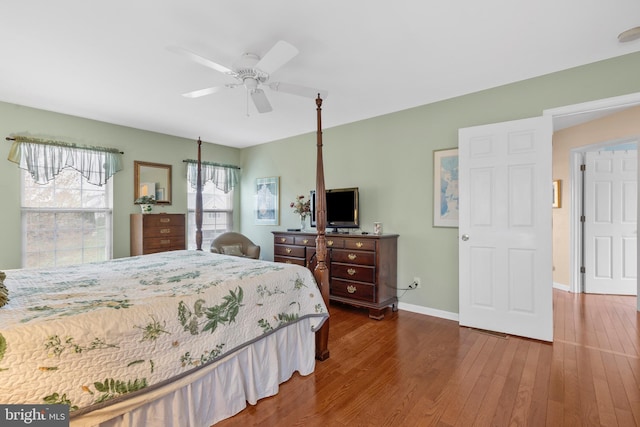 822 Rhinehart Ln, Phoenixville, PA 19460 - bedroom with wood finished floors, baseboards, and ceiling fan