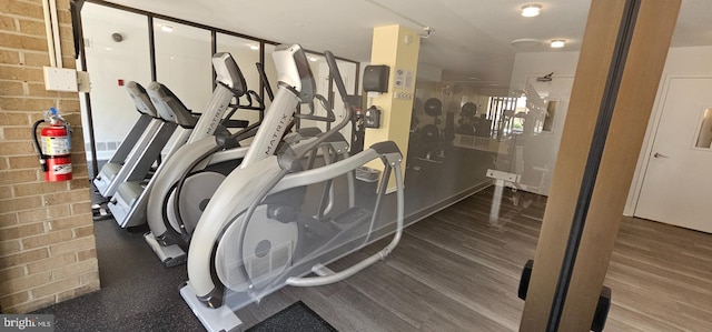 104 Monroe St Unit 201, Rockville, MD 20850 - exercise room with wood finished floors