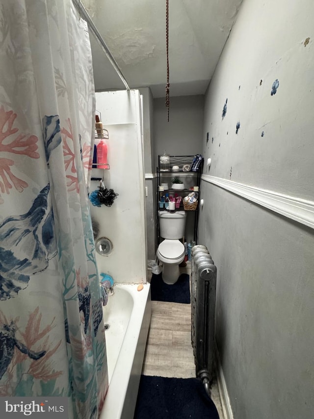 bathroom with radiator and toilet
