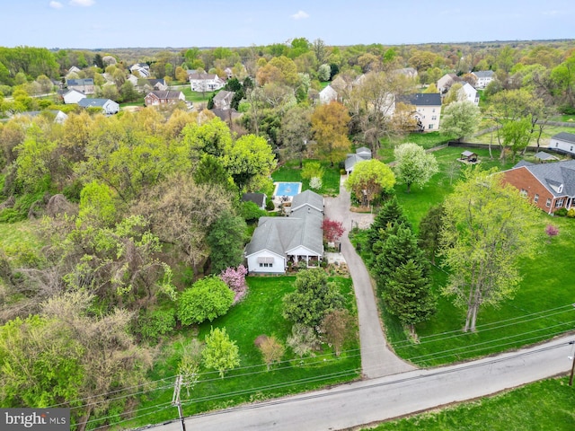 drone / aerial view with a residential view
