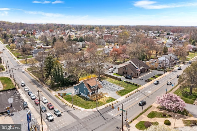 aerial view with a residential view