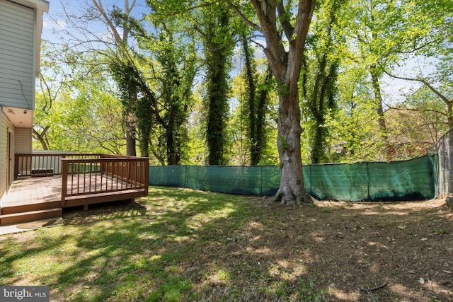 908 Queens Ter, Fort Washington, MD 20744 - view of yard featuring a fenced backyard and a wooden deck