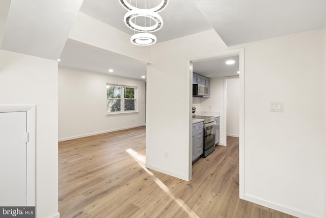 9550 Hagel Cir Unit 10/D, Lorton, VA 22079 - kitchen with recessed lighting, light wood-type flooring, baseboards, light countertops, and appliances with stainless steel finishes
