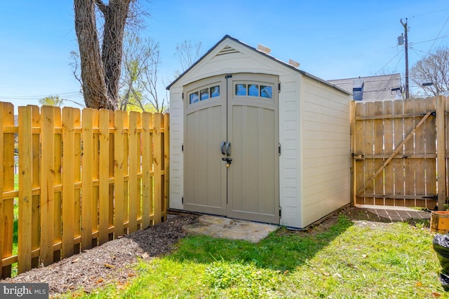 9056 Baltimore St, Savage, MD 20763 - view of shed featuring fence and a gate