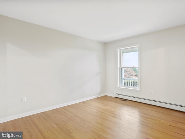449 Fairview Cir, Woodstock, VA 22664 - unfurnished room with light wood-style floors, baseboards, and baseboard heating