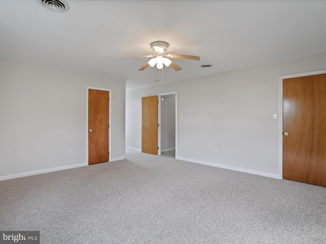 449 Fairview Cir, Woodstock, VA 22664 - carpeted empty room featuring ceiling fan, baseboards, and visible vents