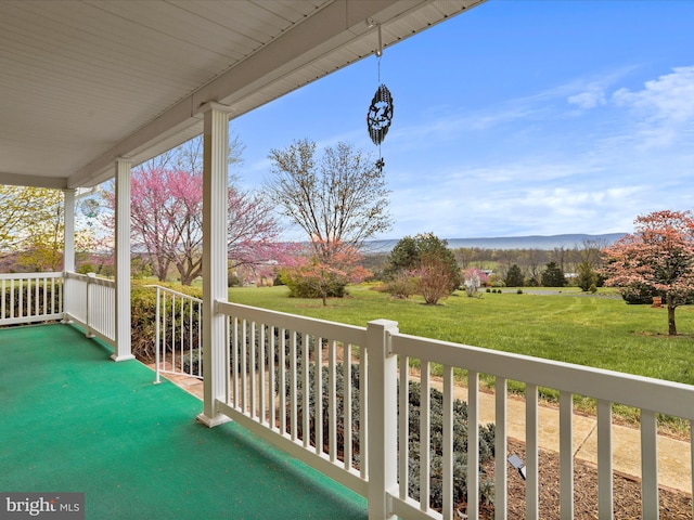 449 Fairview Cir, Woodstock, VA 22664 - balcony featuring a porch and a mountain view