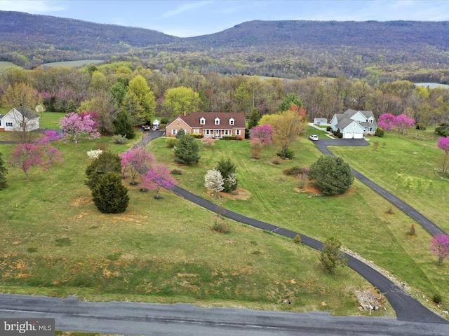 449 Fairview Cir, Woodstock, VA 22664 - bird's eye view with a forest view and a mountain view