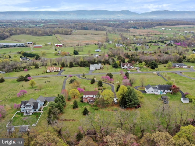 449 Fairview Cir, Woodstock, VA 22664 - bird's eye view featuring a mountain view and a rural view