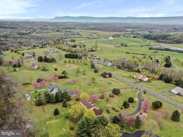 449 Fairview Cir, Woodstock, VA 22664 - bird's eye view featuring a mountain view and a rural view