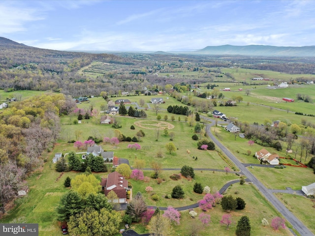 449 Fairview Cir, Woodstock, VA 22664 - aerial view featuring a mountain view and a rural view