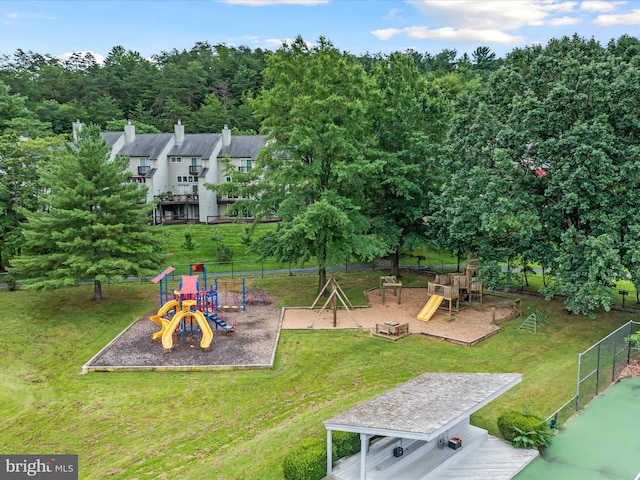 birds eye view of property