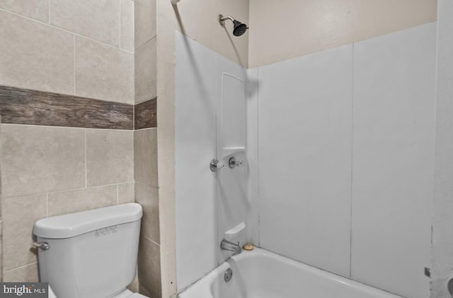 full bathroom with shower / tub combination and toilet