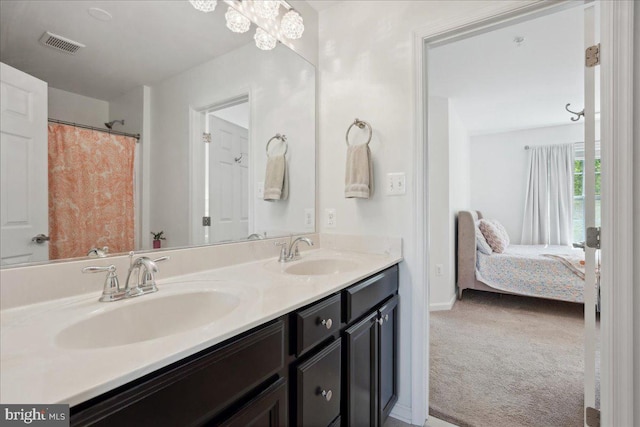 1230 Fairwood Dr, Huntingtown, MD 20639 - bathroom featuring visible vents, a sink, and double vanity