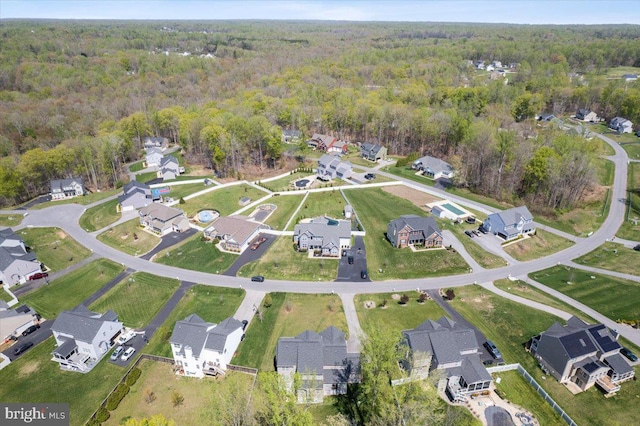 1230 Fairwood Dr, Huntingtown, MD 20639 - aerial view with a residential view and a forest view
