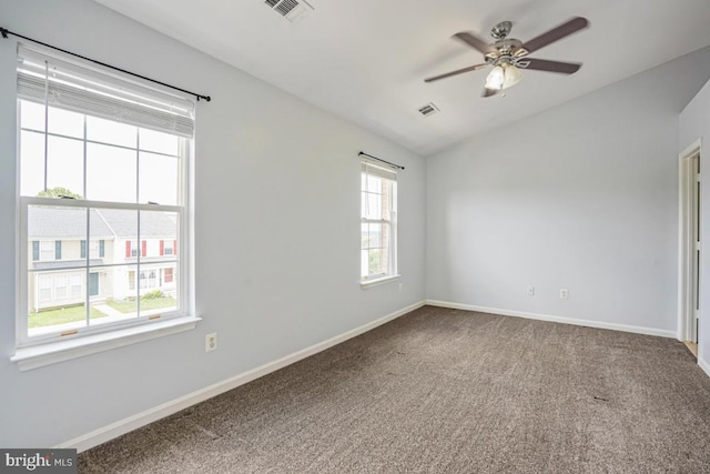 9403 Robin Lee Ct, Manassas Park, VA 20111 - carpeted spare room with lofted ceiling, ceiling fan, and baseboards
