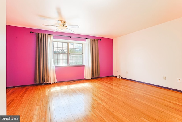 327 E Branch Rd, Sellersville, PA 18960 - unfurnished room featuring visible vents, light wood-style flooring, a ceiling fan, and baseboards