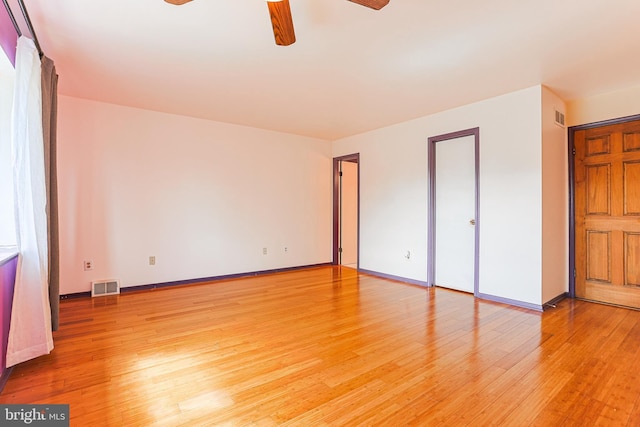 327 E Branch Rd, Sellersville, PA 18960 - unfurnished bedroom featuring visible vents, baseboards, a ceiling fan, and light wood-style floors