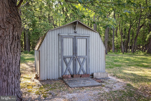 view of shed