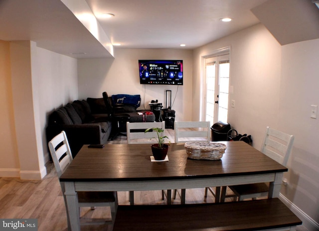 17 Rozina Ct, Owings Mills, MD 21117 - dining space with light wood finished floors, baseboards, and recessed lighting