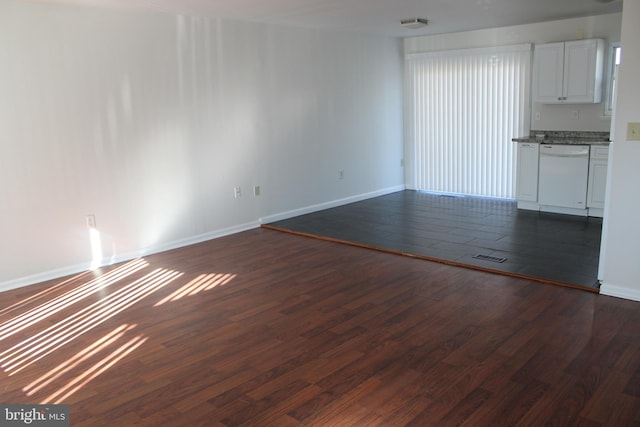 17 Rozina Ct, Owings Mills, MD 21117 - unfurnished living room featuring baseboards and dark wood finished floors