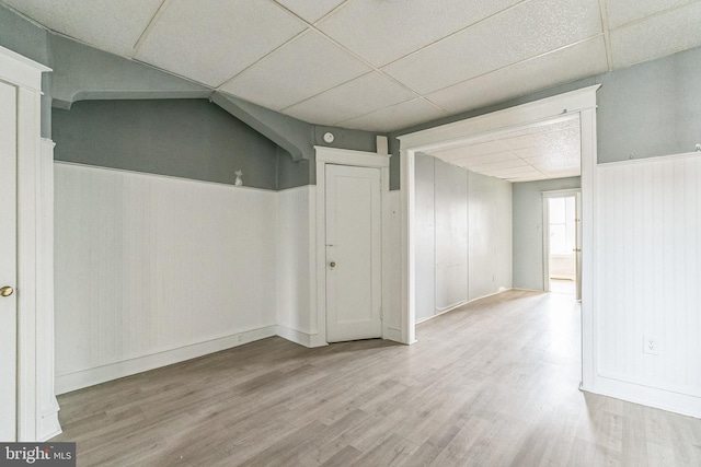 3905 L St, Philadelphia, PA 19124 - basement featuring wainscoting, wood finished floors, and a drop ceiling