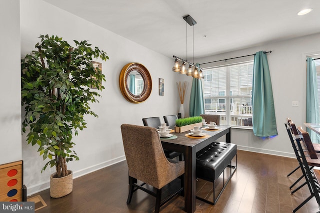 7204 Wood Trail Dr, Lanham, MD 20706 - dining area with baseboards, recessed lighting, and wood finished floors