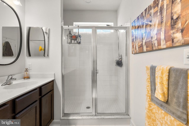 7204 Wood Trail Dr, Lanham, MD 20706 - full bathroom featuring a shower stall and vanity