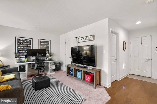 7204 Wood Trail Dr, Lanham, MD 20706 - living area with baseboards, recessed lighting, and wood finished floors