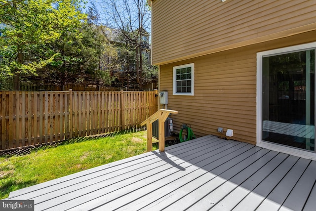 wooden deck featuring fence