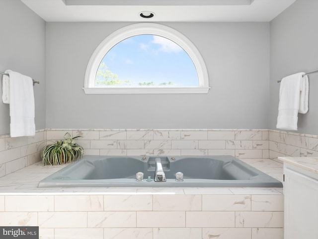 1161 Bacon Ridge Rd, Crownsville, MD 21032 - full bathroom with tiled tub and vanity