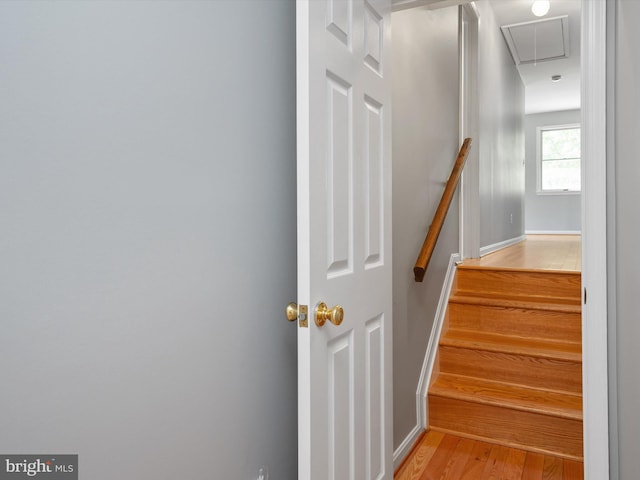 1161 Bacon Ridge Rd, Crownsville, MD 21032 - stairway with attic access and wood finished floors
