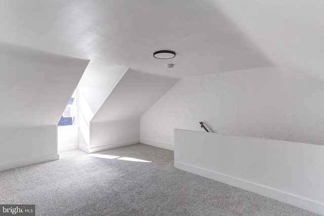 additional living space with carpet floors and lofted ceiling