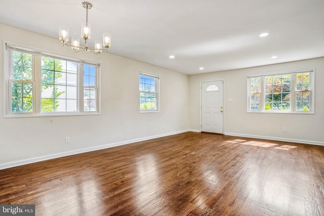 2305 Houston St, Suitland, MD 20746 - entrance foyer with a chandelier, wood finished floors, and recessed lighting