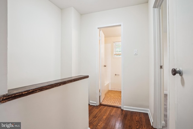 2305 Houston St, Suitland, MD 20746 - corridor with dark wood-type flooring and baseboards