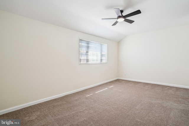 2305 Houston St, Suitland, MD 20746 - carpeted empty room with vaulted ceiling and ceiling fan