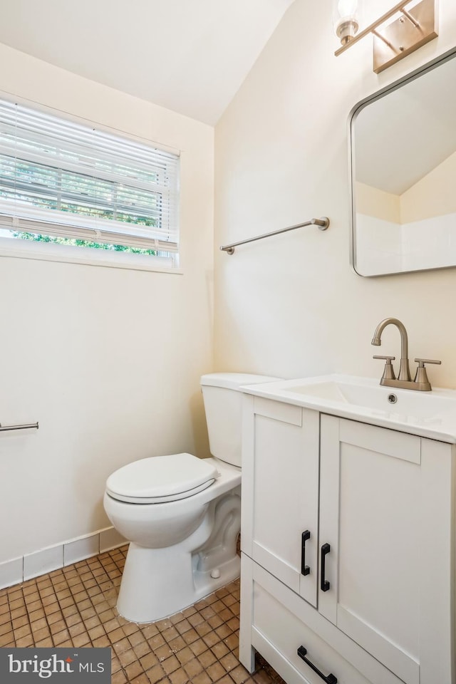 2305 Houston St, Suitland, MD 20746 - bathroom featuring vanity and lofted ceiling